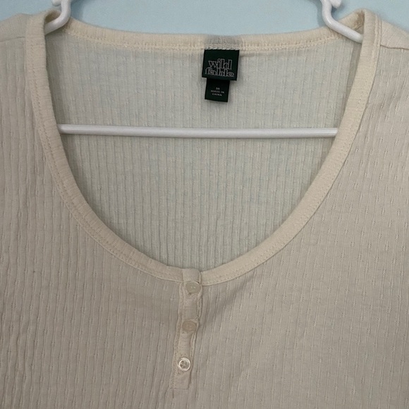 Wild Fable Waffle Baby Tee Crop Top - Picture 2 of 3